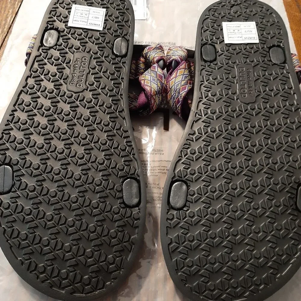 New Men's Size 7 Purple Black Pulltop Cloud Walk Jolin Summer Sandals Sh…